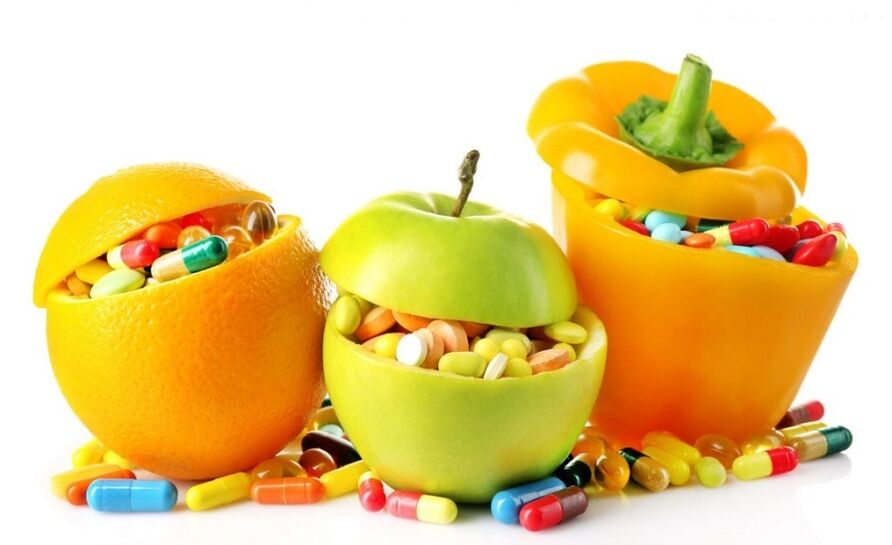 vitamine per la potenza in frutta e verdura